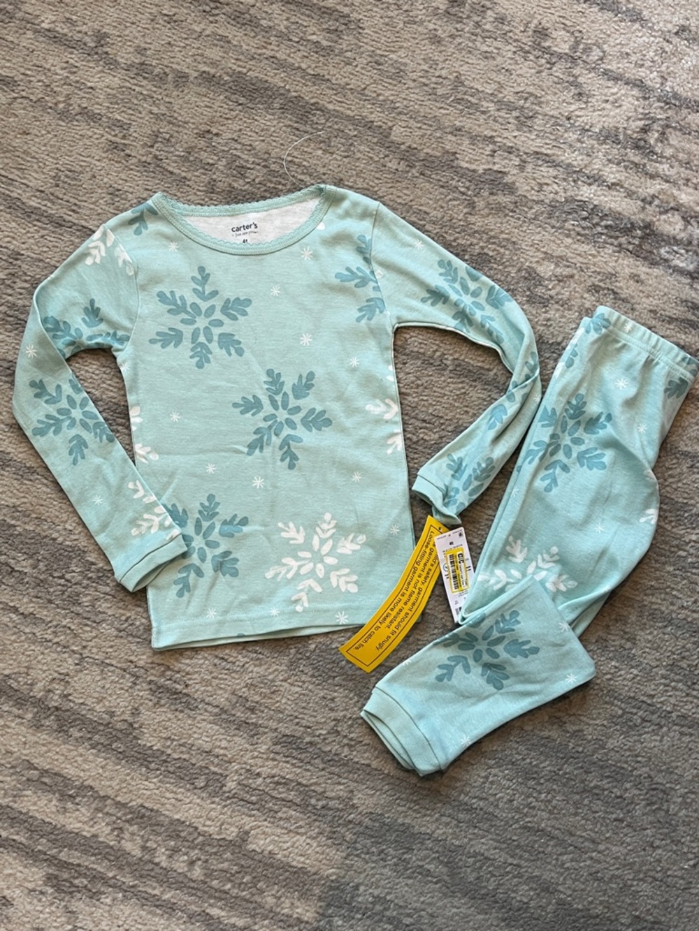 Carter's Aqua Snowflake Long Sleeve Pajama Set
